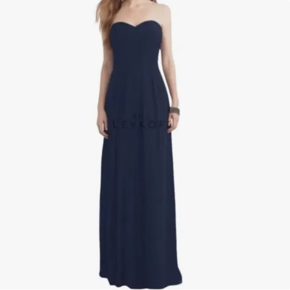 Bill Levkoff | Navy Blue Sweetheart Neckline Dress Size 26
